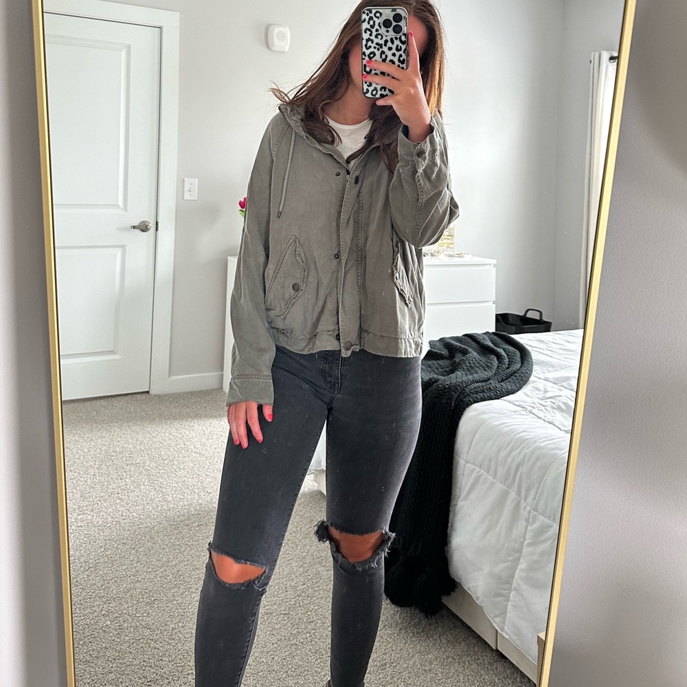 American Eagle Green Cargo Jacket - image 4